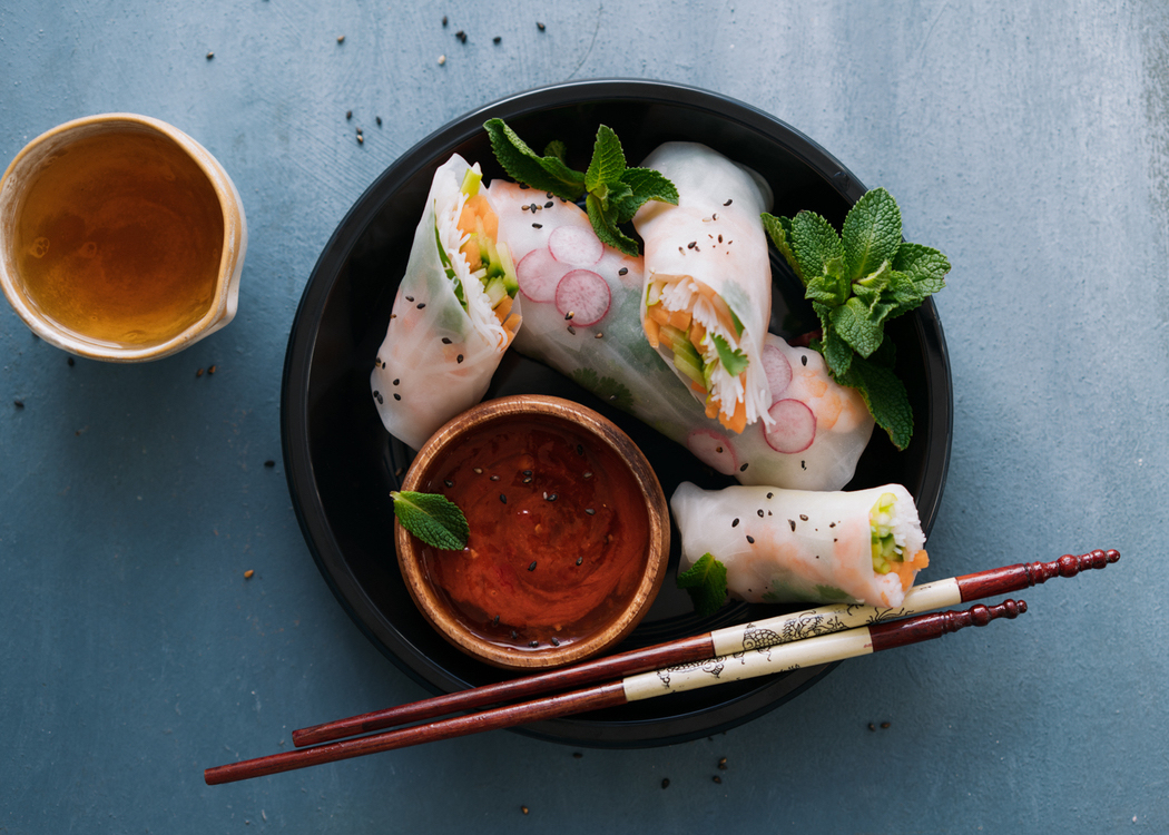 delicious food on black plate 