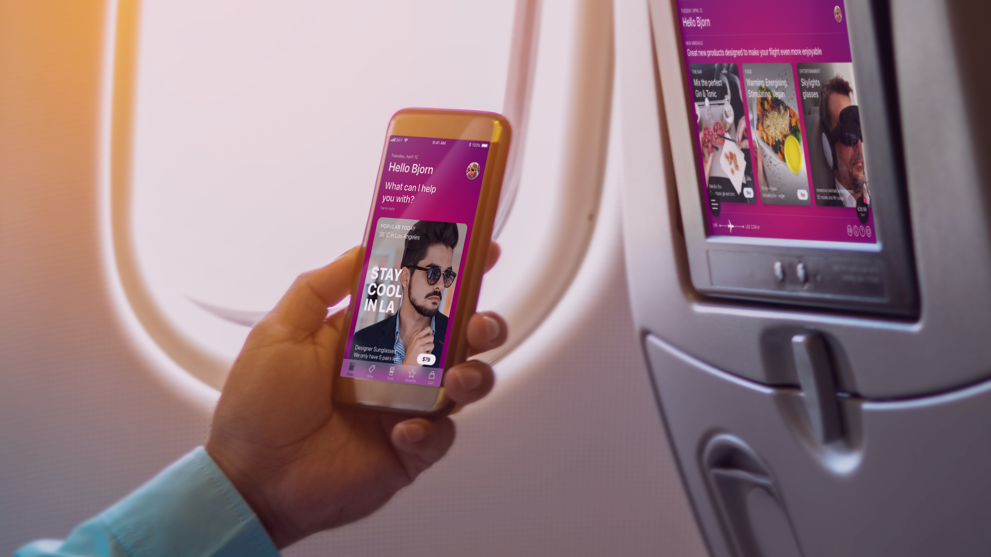 mobile phone in an airplane